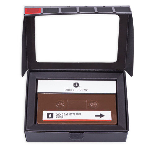 Pure chocolade cassette in doosje met venster