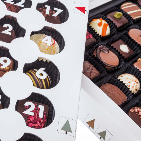 Adventskalender met handgemaakte pralines