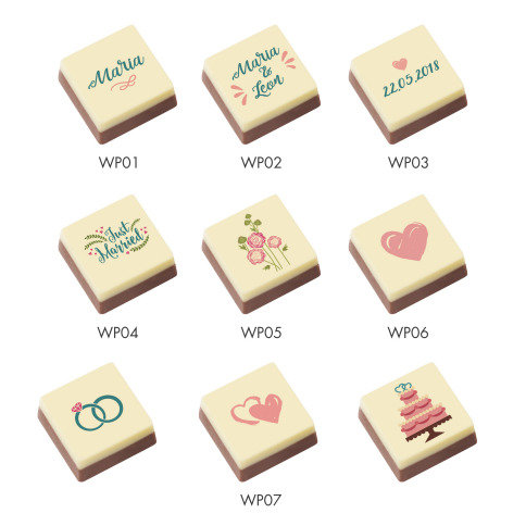 Chocolat pour les invit&eacute;s, remerciement de mariage, Chocolat au lait