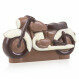 Chocolade motorfiets in houten kistje